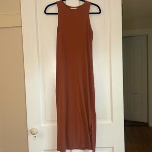 Burnt Orange High Neck Bodycon